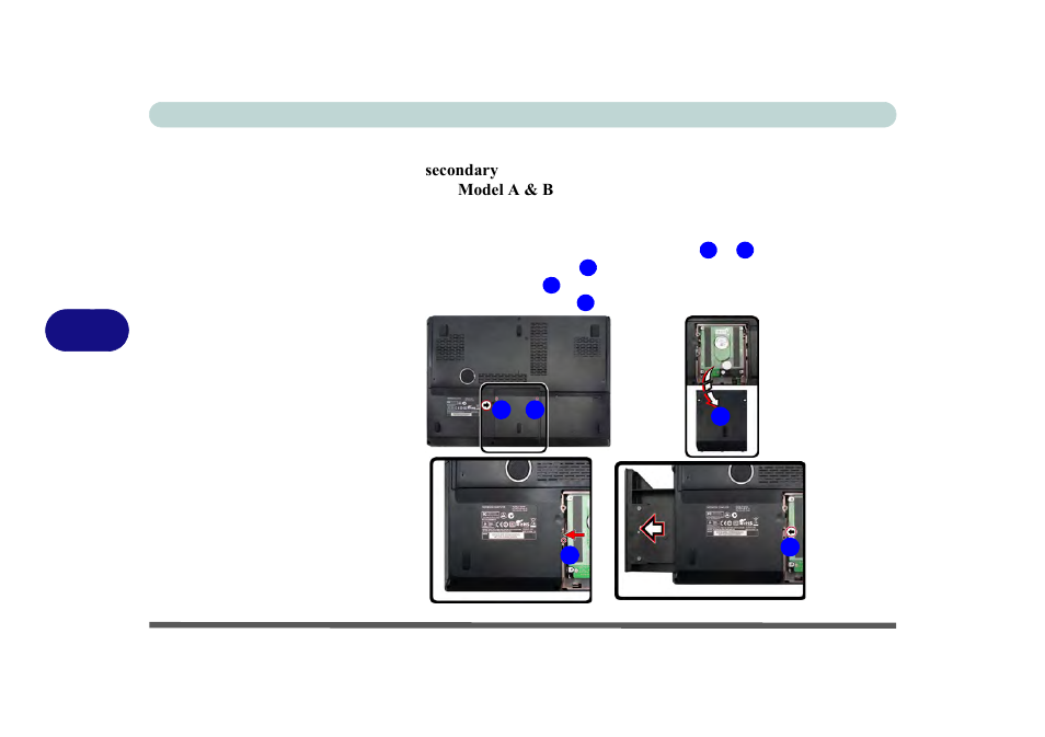 Removing the hard disk from the secondary hdd | chiliGREEN P170HM User Manual | Page 126 / 322