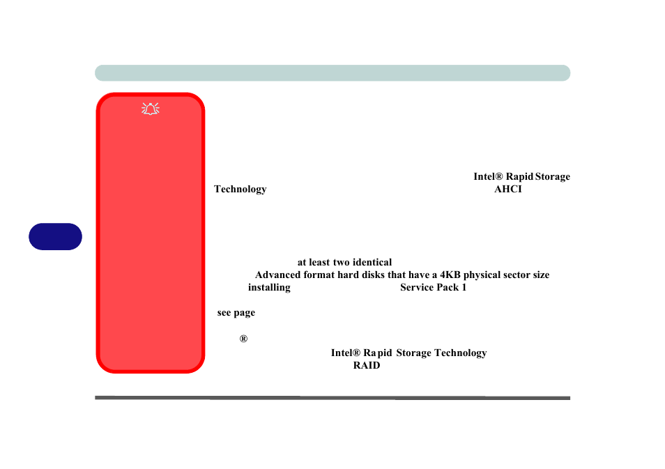 Setting up sata raid mode, Ahci mode, Raid | Intel® rapid storage technology application | chiliGREEN P170HM User Manual | Page 134 / 322