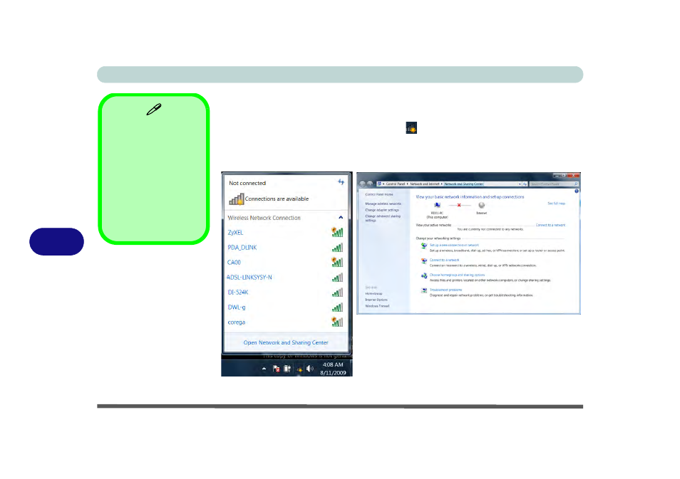 Connecting to a wireless network in windows 7, Connecting to a wireless network in windows 7 -24 | chiliGREEN P170HM User Manual | Page 156 / 322