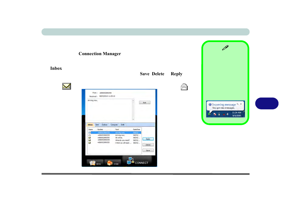 Text messaging service (sms), Text messaging service (sms) -75 | chiliGREEN P170HM User Manual | Page 207 / 322