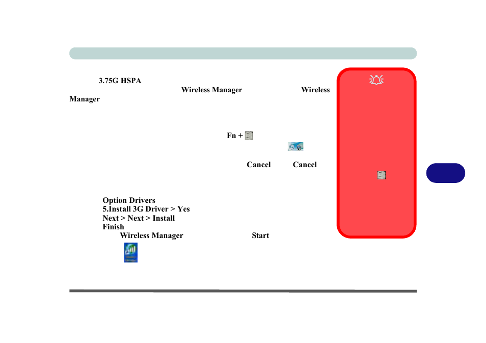 Wireless manager, Wireless manager installation | chiliGREEN P170HM User Manual | Page 217 / 322