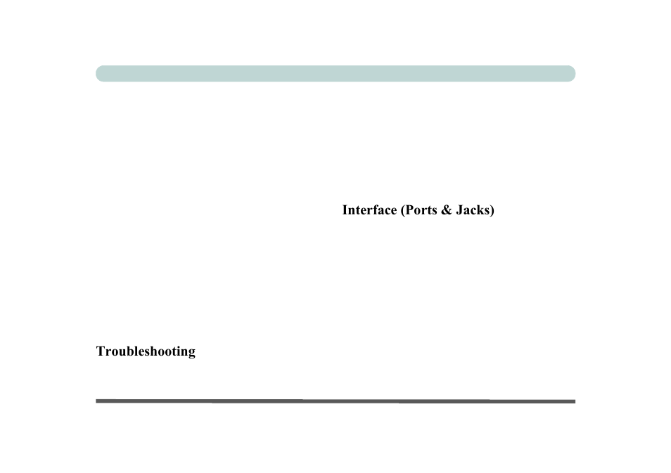 Troubleshooting, Interface (ports & jacks) | chiliGREEN P170HM User Manual | Page 25 / 322