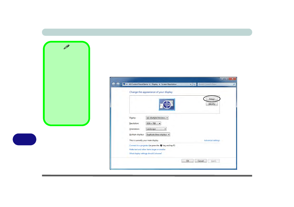 Attaching other displays (win 7) | chiliGREEN P170HM User Manual | Page 282 / 322