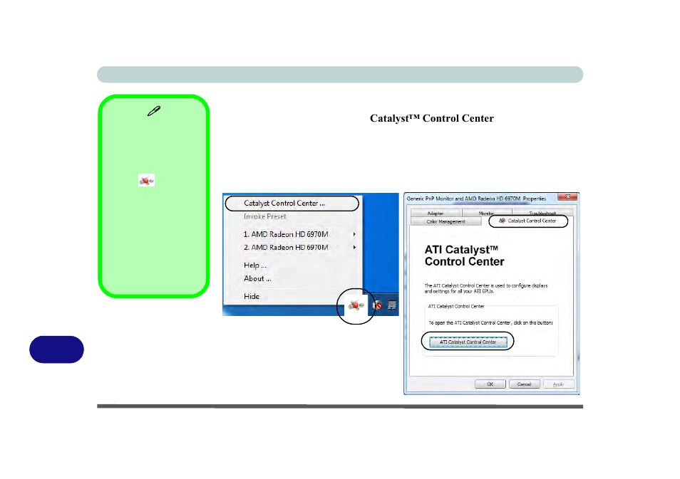 Catalyst™ control center, Catalyst, Control center | chiliGREEN P170HM User Manual | Page 298 / 322