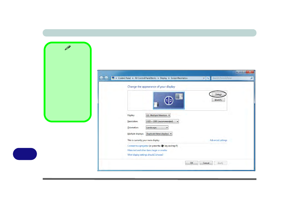 Configuring an external display in windows 7, Cconfiguring an external display in windows 7 | chiliGREEN P170HM User Manual | Page 308 / 322