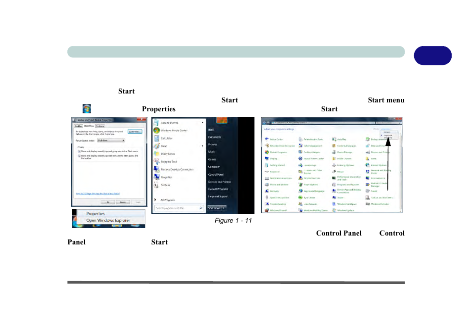 Windows 7 start menu & control panel, Windows 7 start menu & control panel -17 | chiliGREEN P170HM User Manual | Page 43 / 322