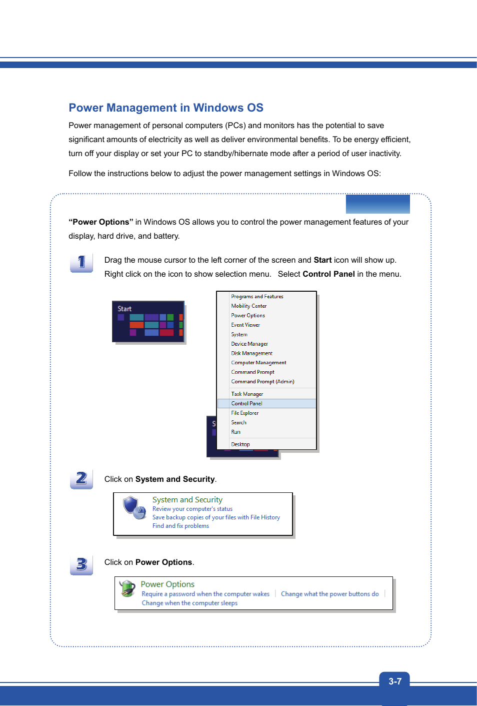 Power management in windows os | chiliGREEN MS1763 User Manual | Page 33 / 50