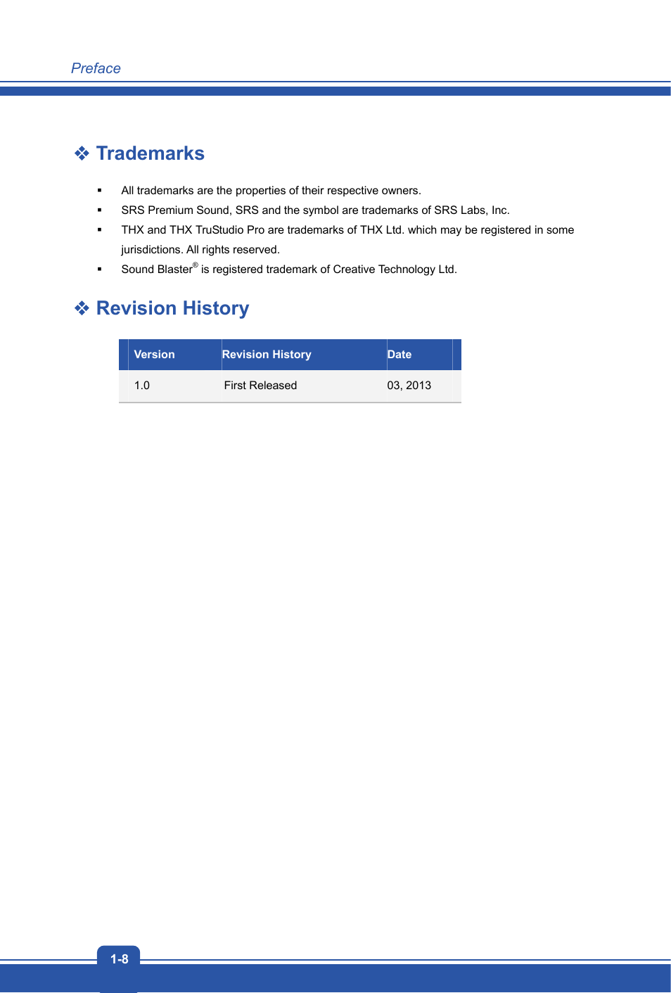 Trademarks, Revision history | chiliGREEN MS1763 User Manual | Page 8 / 50
