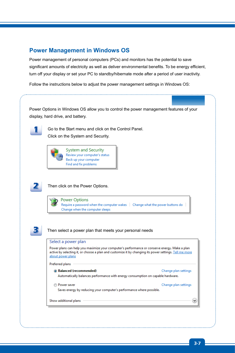 Power management in windows os | chiliGREEN MS1762 User Manual | Page 35 / 54