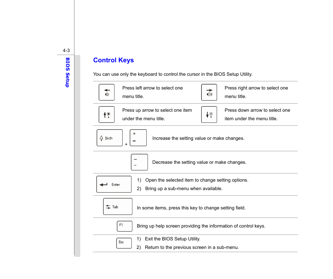 Control keys | chiliGREEN MS1761 User Manual | Page 101 / 110