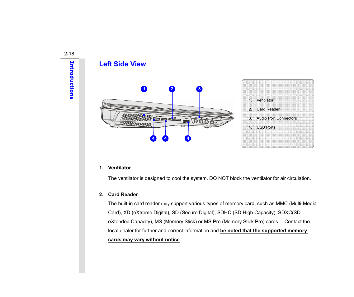 Left side view | chiliGREEN MS1761 User Manual | Page 40 / 110