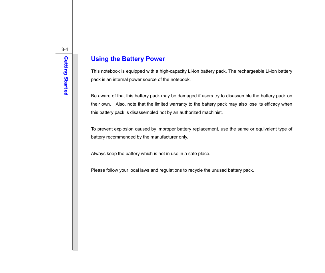 Using the battery power | chiliGREEN MS1761 User Manual | Page 50 / 110