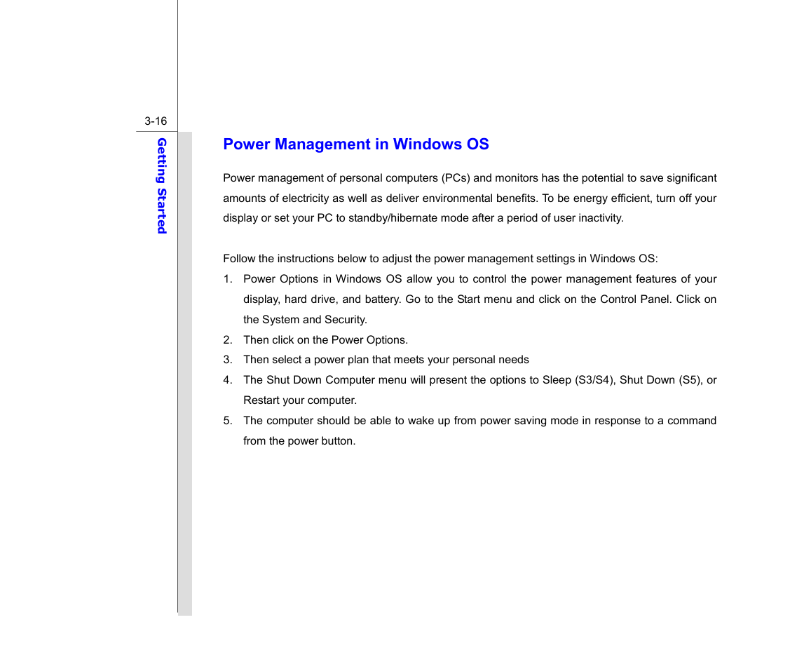 Power management in windows os | chiliGREEN MS1761 User Manual | Page 62 / 110