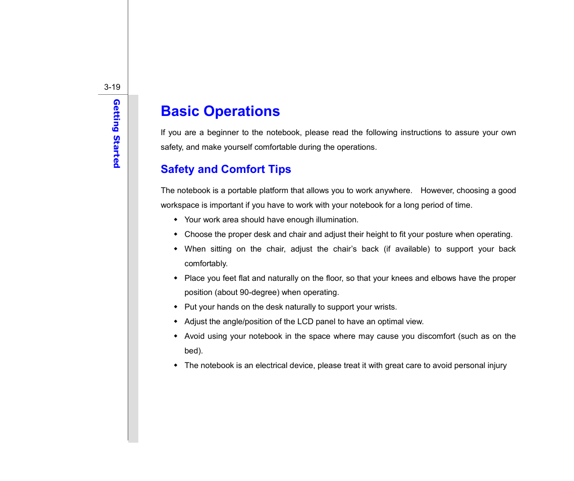 Basic operations, Safety and comfort tips | chiliGREEN MS1761 User Manual | Page 65 / 110