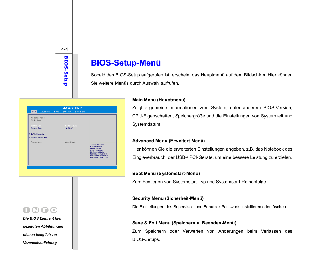 Bios-setup-menü | chiliGREEN MS1761 User Manual | Page 103 / 111
