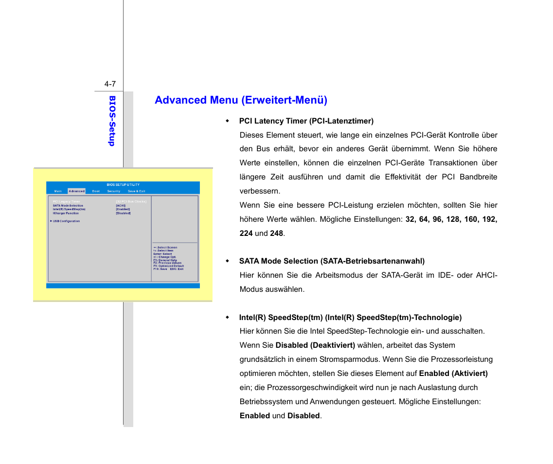 Advanced menu (erweitert-menü) | chiliGREEN MS1761 User Manual | Page 106 / 111