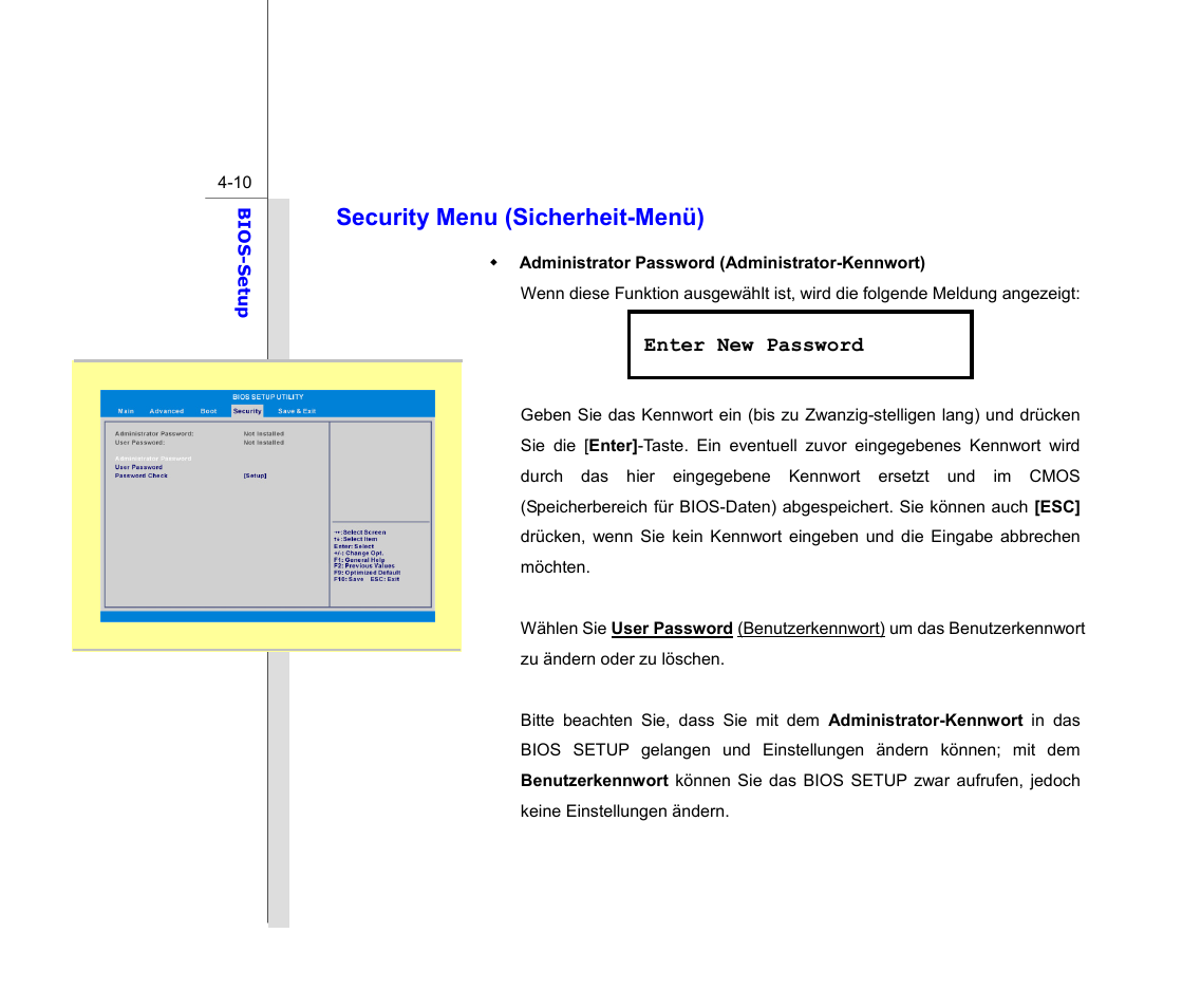 Security menu (sicherheit-menü) | chiliGREEN MS1761 User Manual | Page 109 / 111