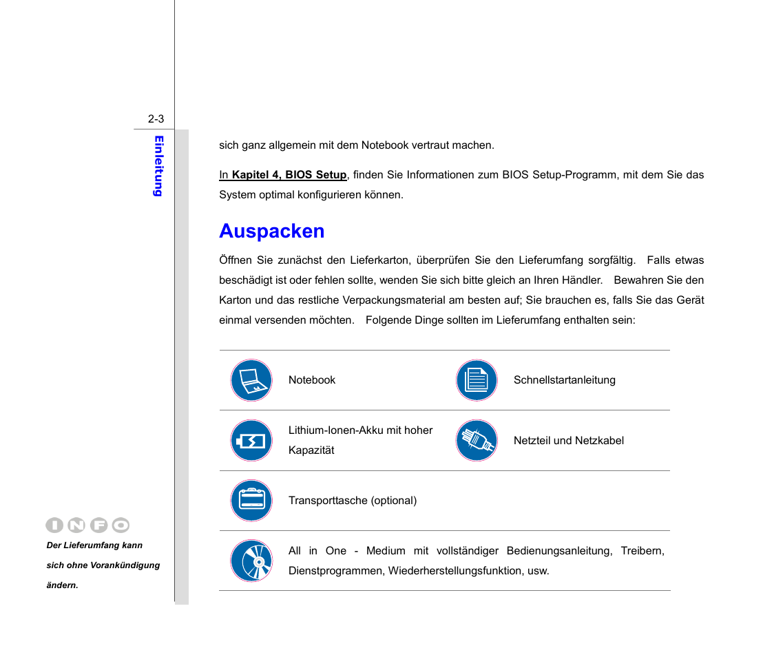 Auspacken | chiliGREEN MS1761 User Manual | Page 25 / 111