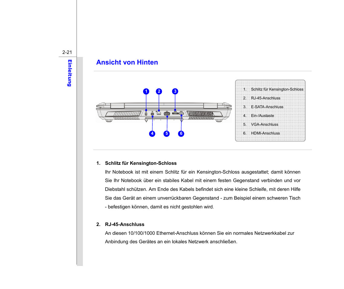 Ansicht von hinten | chiliGREEN MS1761 User Manual | Page 43 / 111
