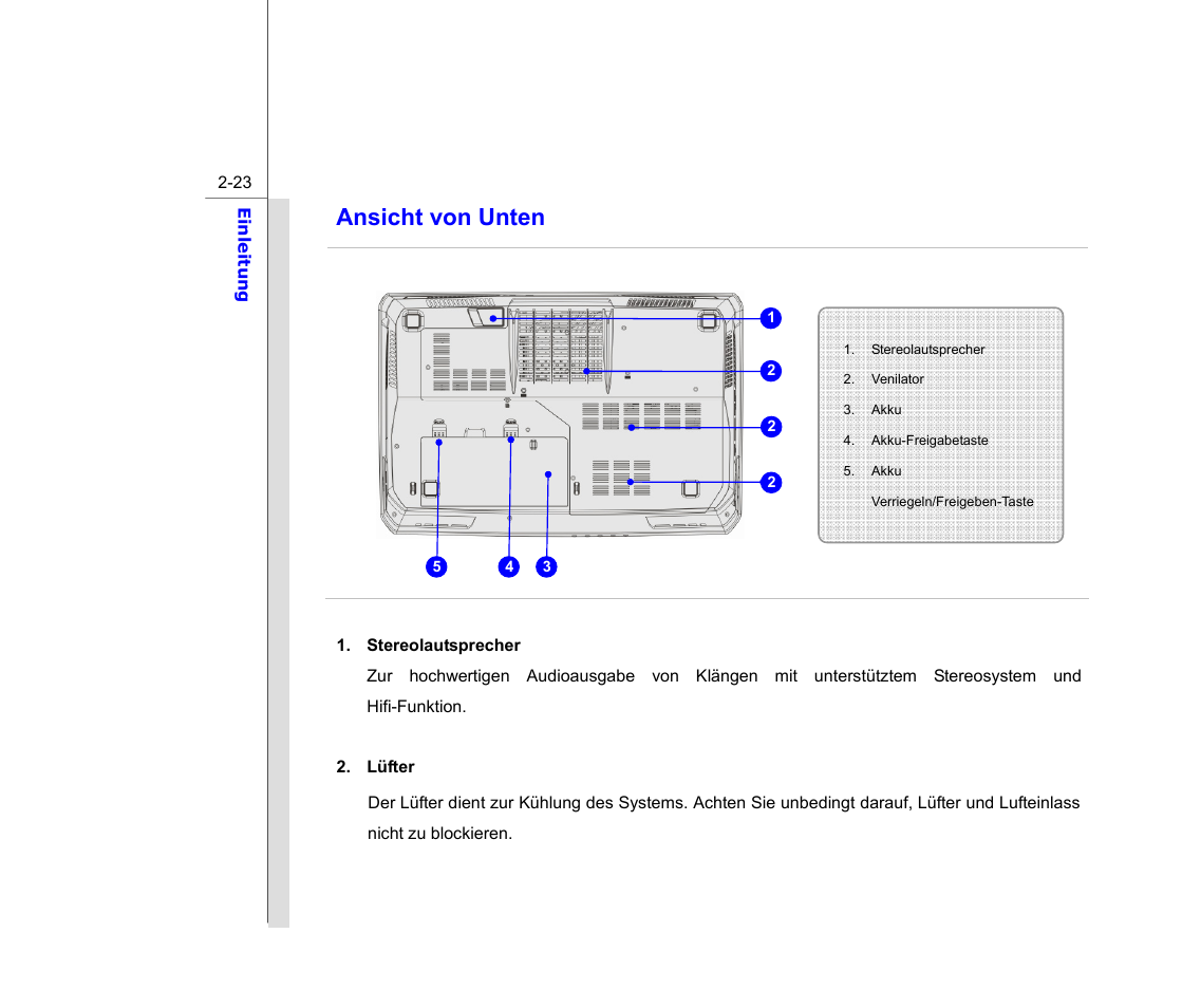 Ansicht von unten | chiliGREEN MS1761 User Manual | Page 45 / 111