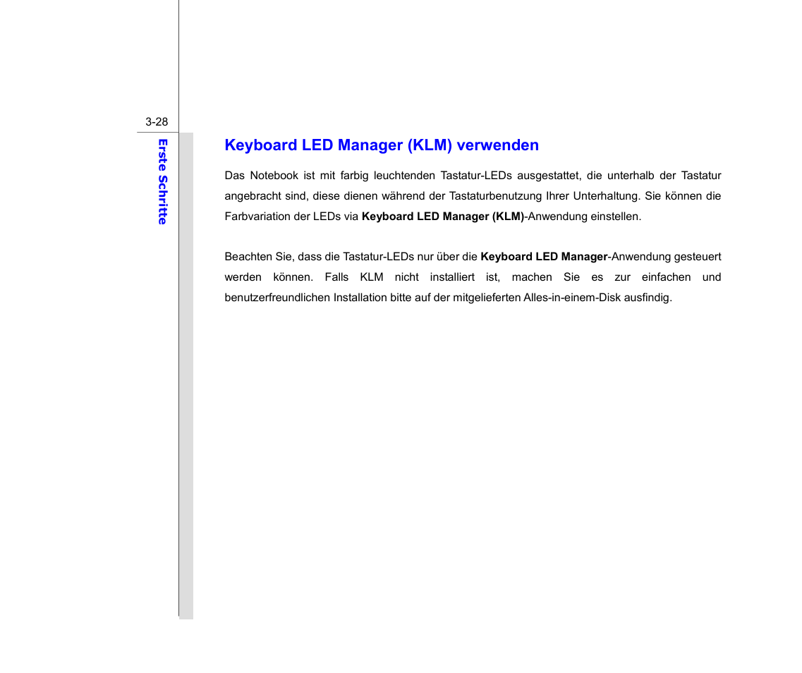 Keyboard led manager (klm) verwenden | chiliGREEN MS1761 User Manual | Page 74 / 111