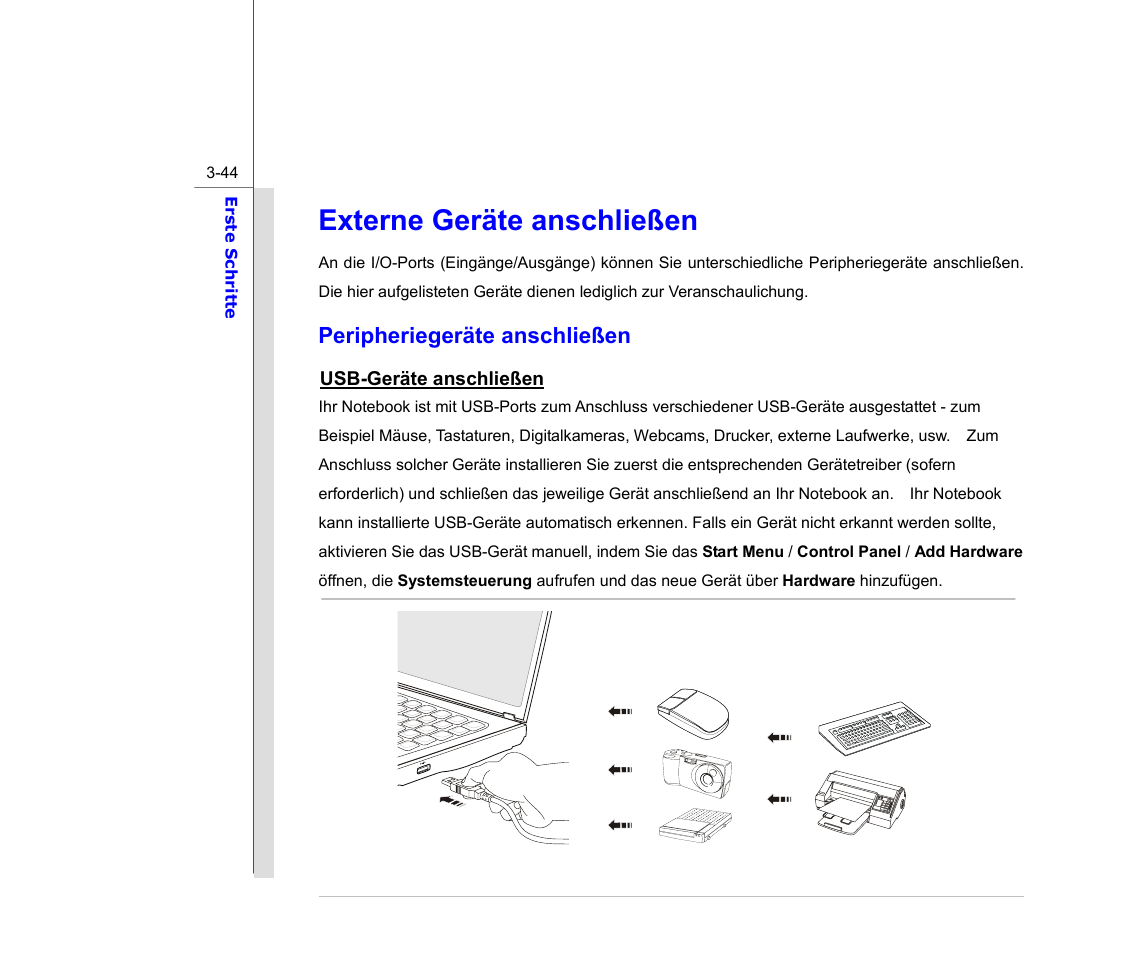 Externe geräte anschließen, Peripheriegeräte anschließen | chiliGREEN MS1761 User Manual | Page 90 / 111