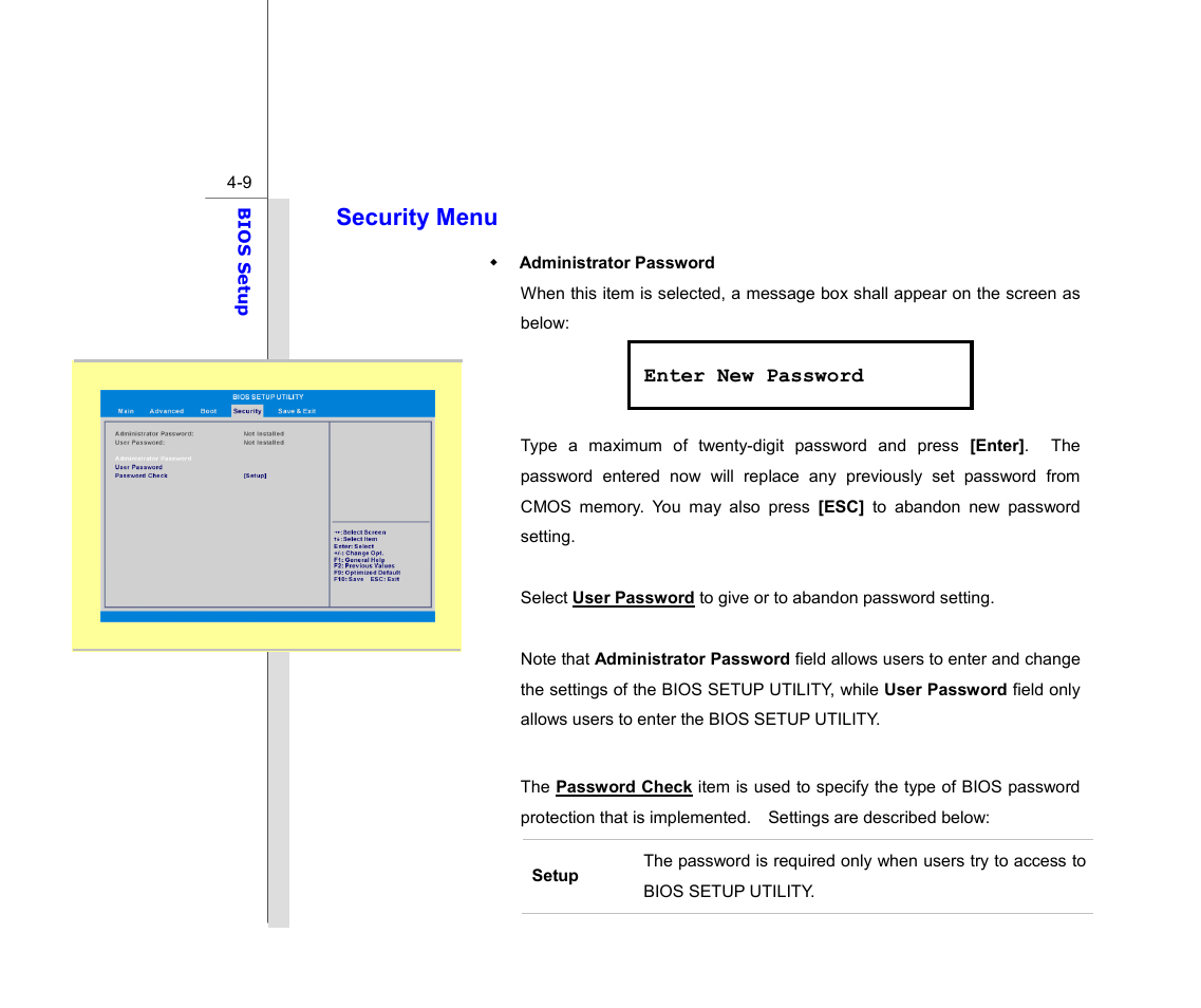 Security menu | chiliGREEN MS1753 User Manual | Page 103 / 105