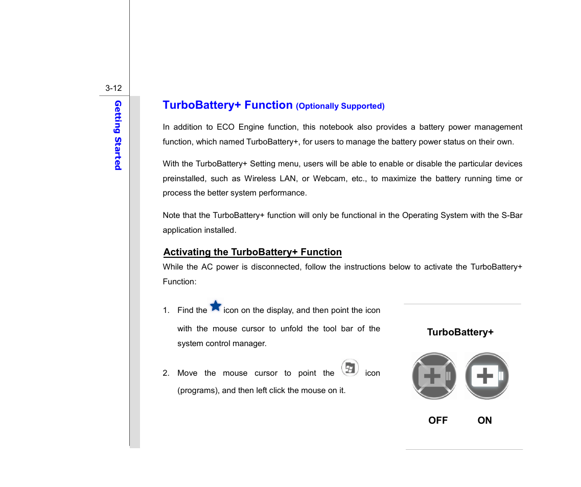 Turbobattery+ function | chiliGREEN MS1753 User Manual | Page 58 / 105