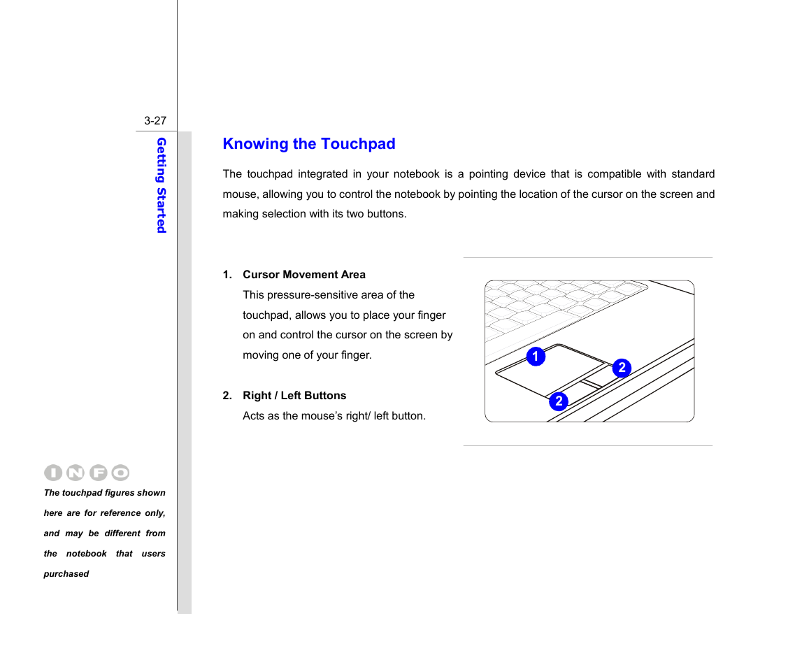 Knowing the touchpad | chiliGREEN MS1753 User Manual | Page 73 / 105