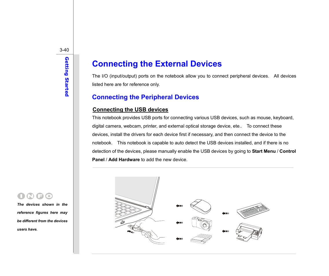 Connecting the external devices, Connecting the peripheral devices | chiliGREEN MS1753 User Manual | Page 86 / 105