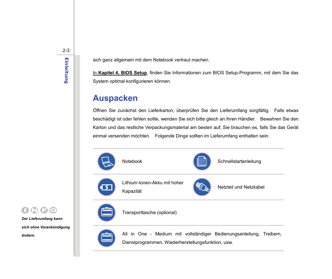 Auspacken | chiliGREEN MS1736 User Manual | Page 24 / 96