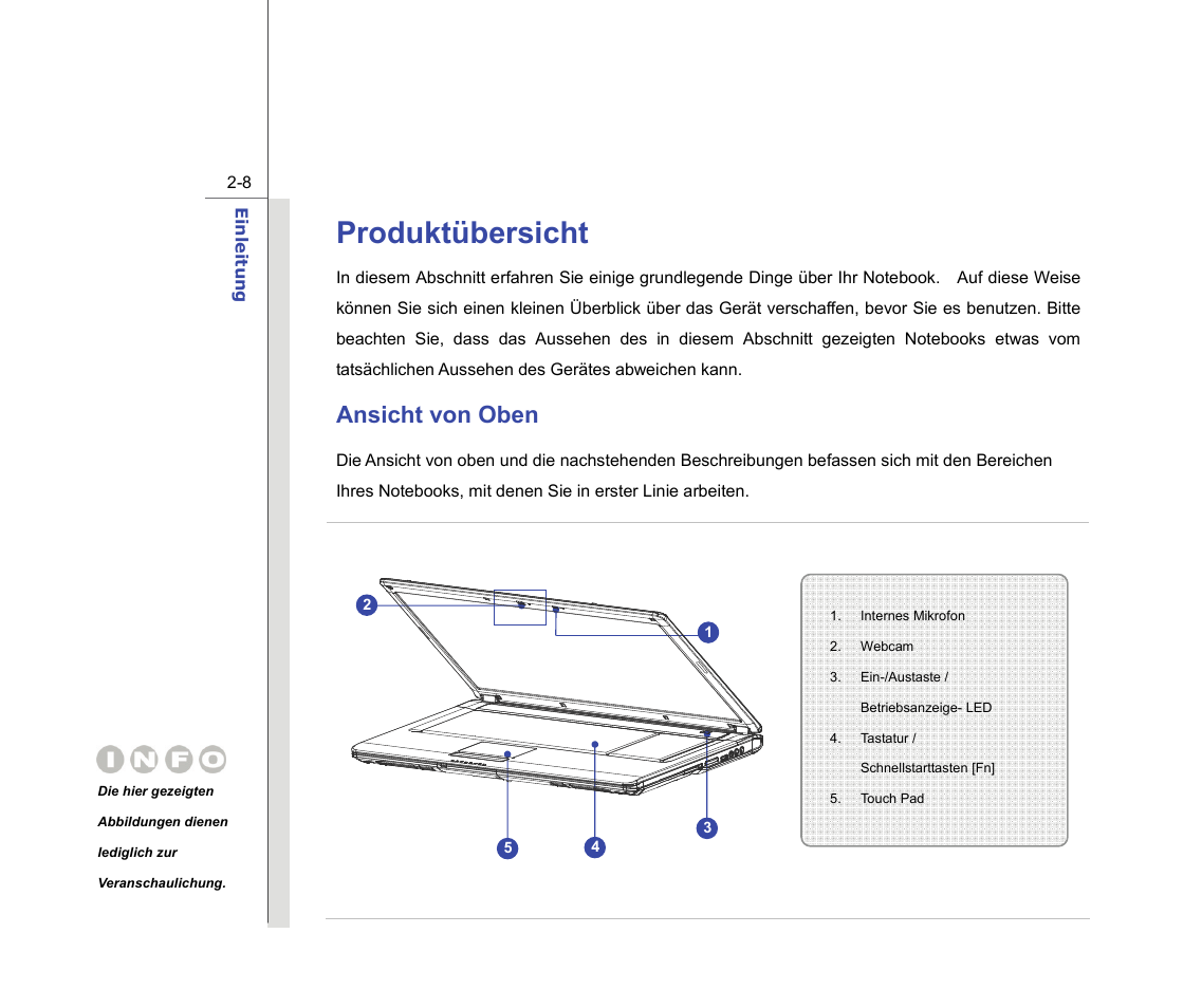 Produktübersicht, Ansicht von oben | chiliGREEN MS1736 User Manual | Page 29 / 96