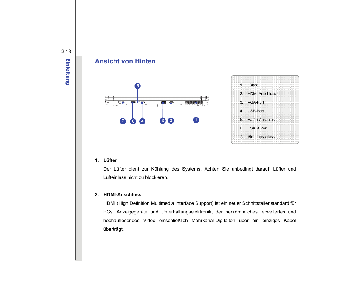 Ansicht von hinten | chiliGREEN MS1736 User Manual | Page 39 / 96