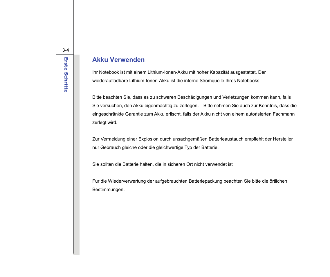 Akku verwenden | chiliGREEN MS1736 User Manual | Page 46 / 96
