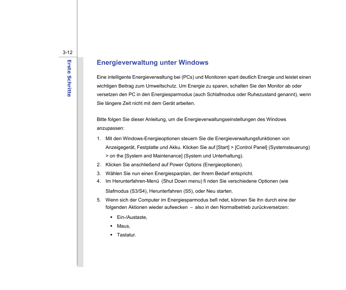 Energieverwaltung unter windows | chiliGREEN MS1736 User Manual | Page 54 / 96