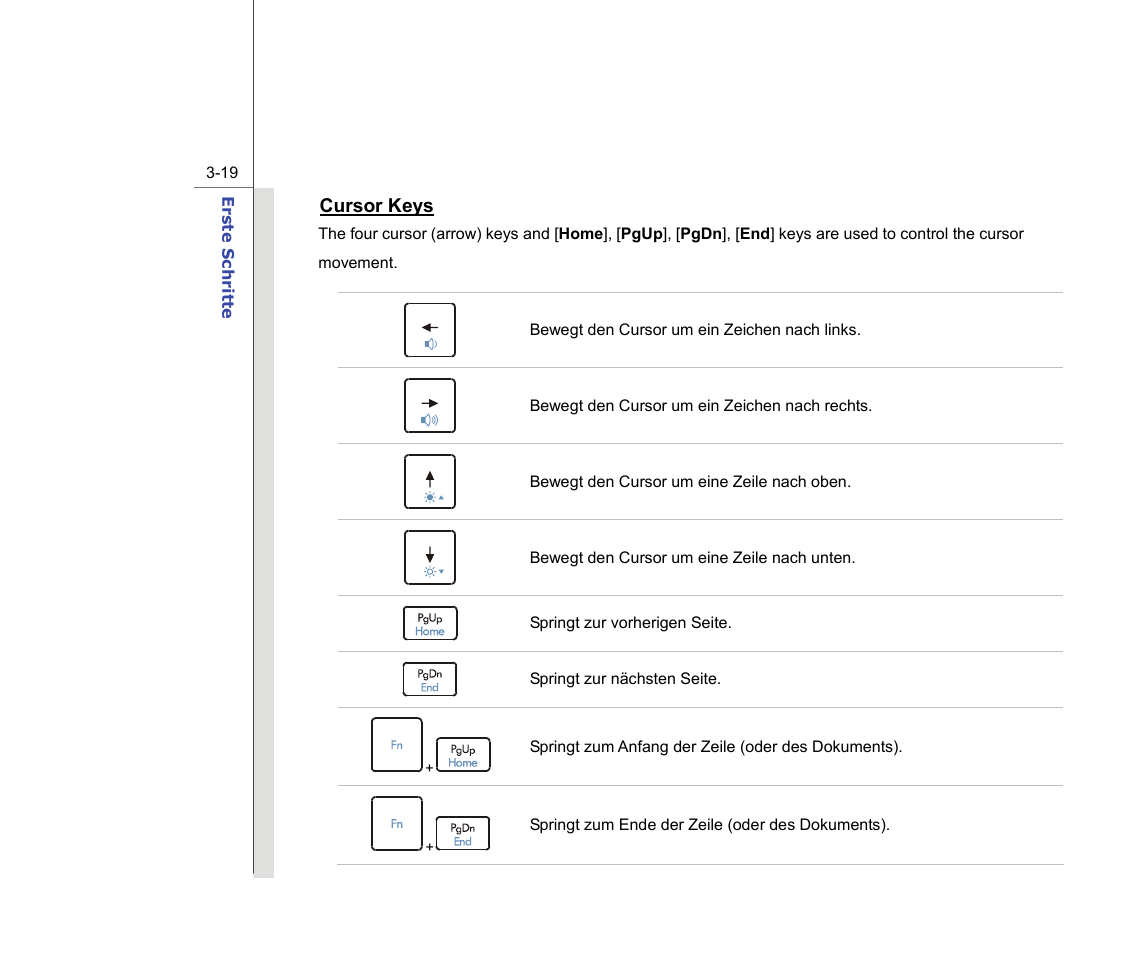 Cursor keys | chiliGREEN MS1736 User Manual | Page 61 / 96