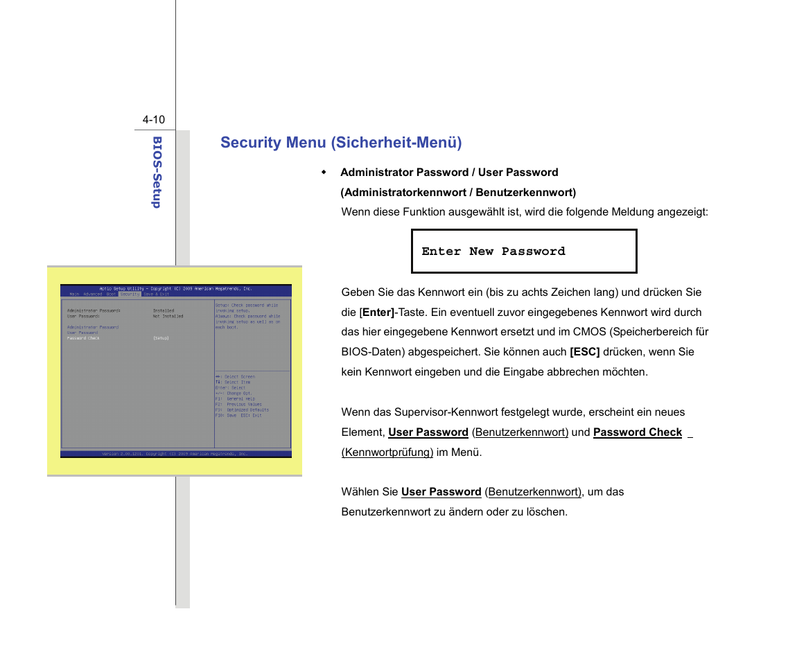 Security menu (sicherheit-menü) | chiliGREEN MS1736 User Manual | Page 94 / 96