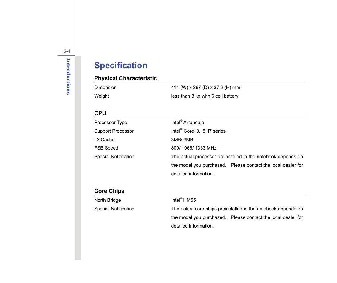 Specification | chiliGREEN MS1736 User Manual | Page 25 / 90