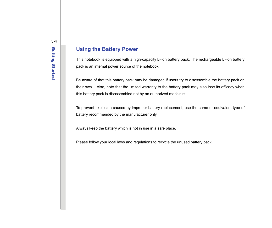 Using the battery power | chiliGREEN MS1736 User Manual | Page 44 / 90