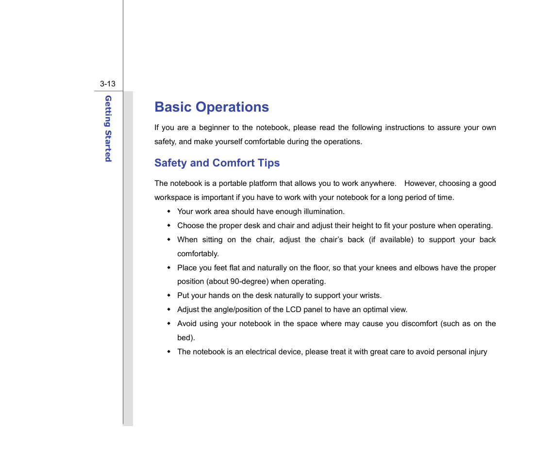 Basic operations, Safety and comfort tips | chiliGREEN MS1736 User Manual | Page 53 / 90