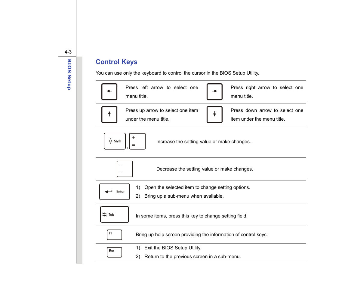 Control keys | chiliGREEN MS1736 User Manual | Page 81 / 90