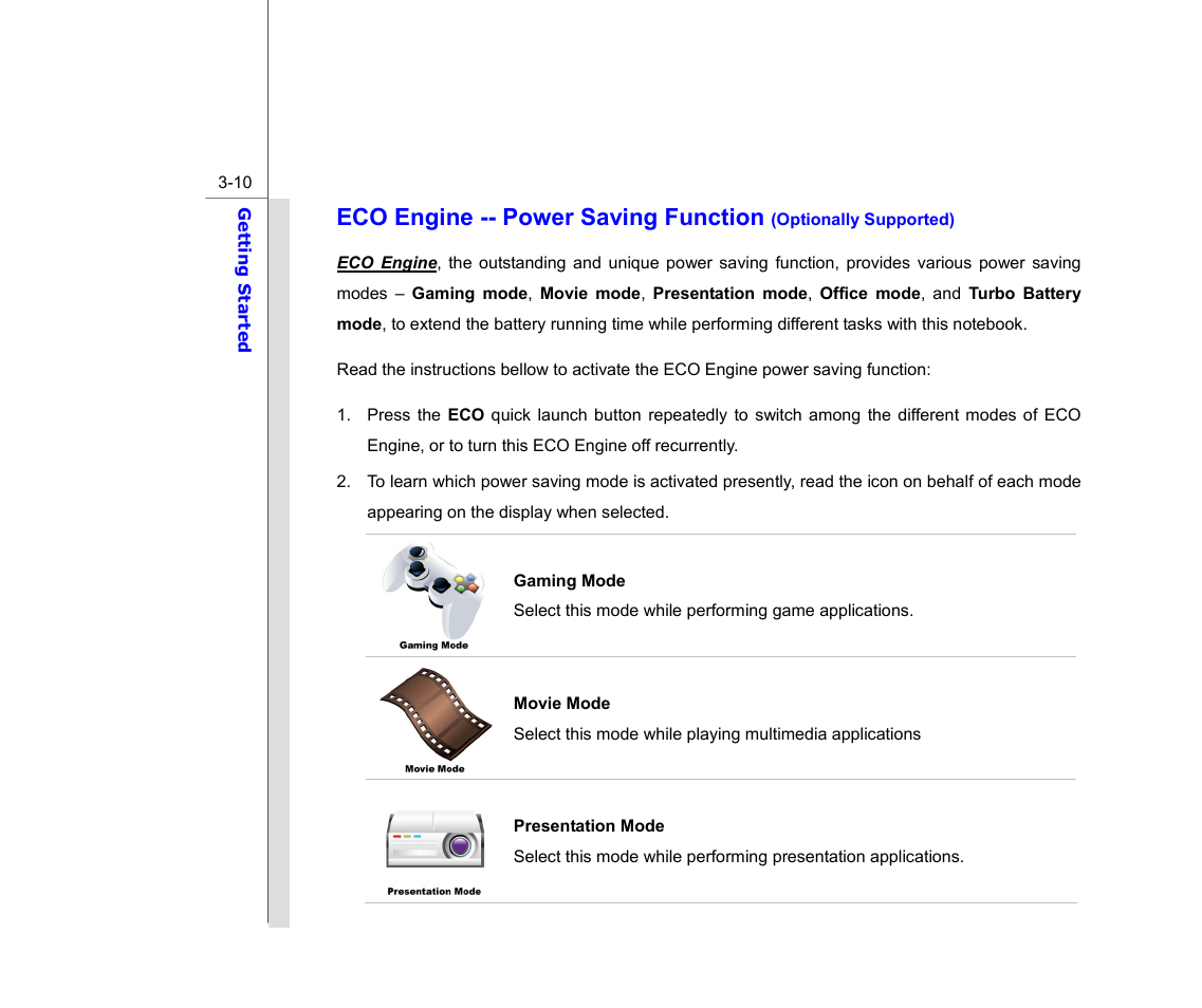 Eco engine -- power saving function | chiliGREEN MS1733 User Manual | Page 53 / 97