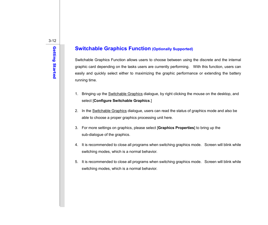 Switchable graphics function | chiliGREEN MS1733 User Manual | Page 55 / 97