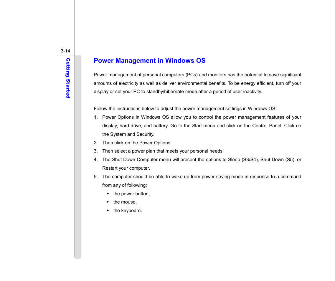 Power management in windows os | chiliGREEN MS1733 User Manual | Page 57 / 97