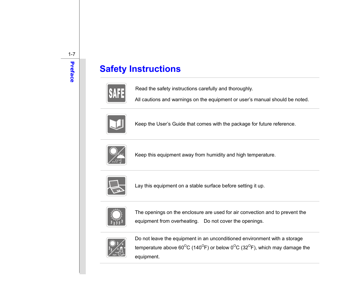 Safety instructions | chiliGREEN MS1733 User Manual | Page 7 / 97