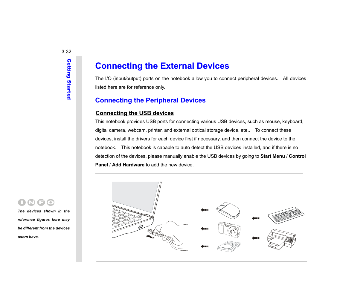 Connecting the external devices, Connecting the peripheral devices | chiliGREEN MS1733 User Manual | Page 75 / 97