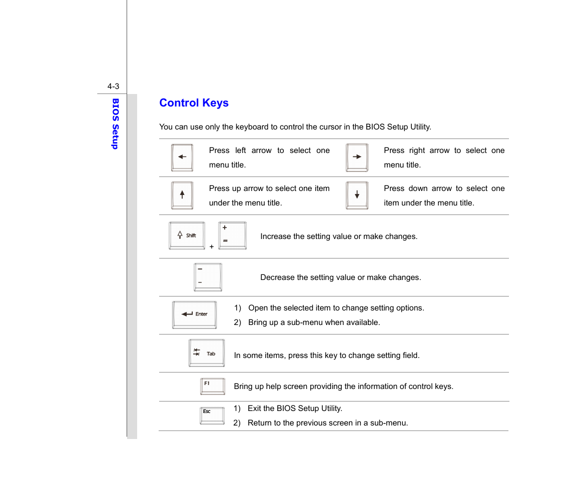 Control keys | chiliGREEN MS1733 User Manual | Page 88 / 97
