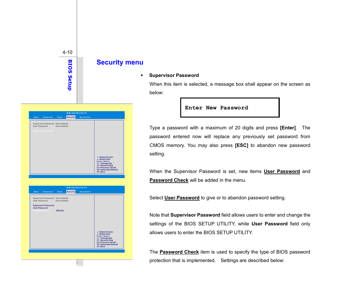 Security menu | chiliGREEN MS1733 User Manual | Page 95 / 97