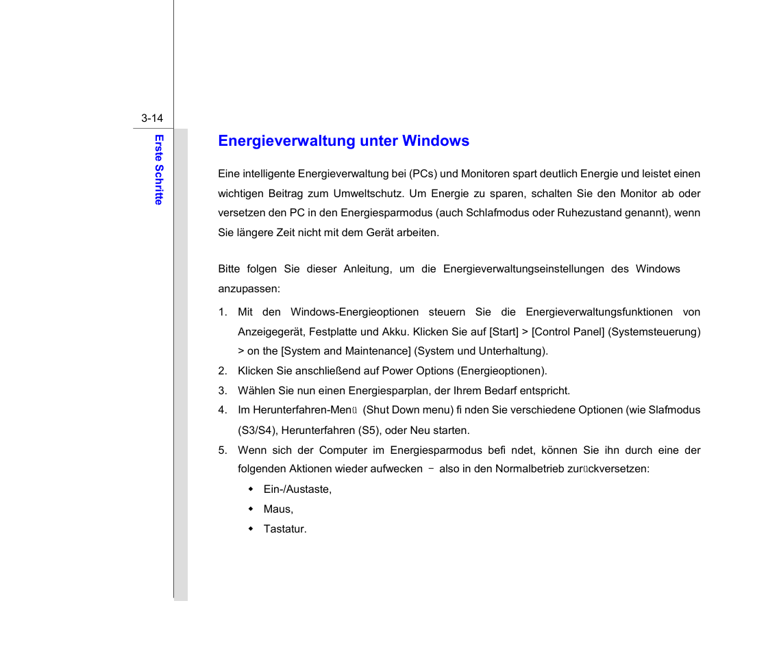 Energieverwaltung unter windows | chiliGREEN MS1733 User Manual | Page 59 / 102