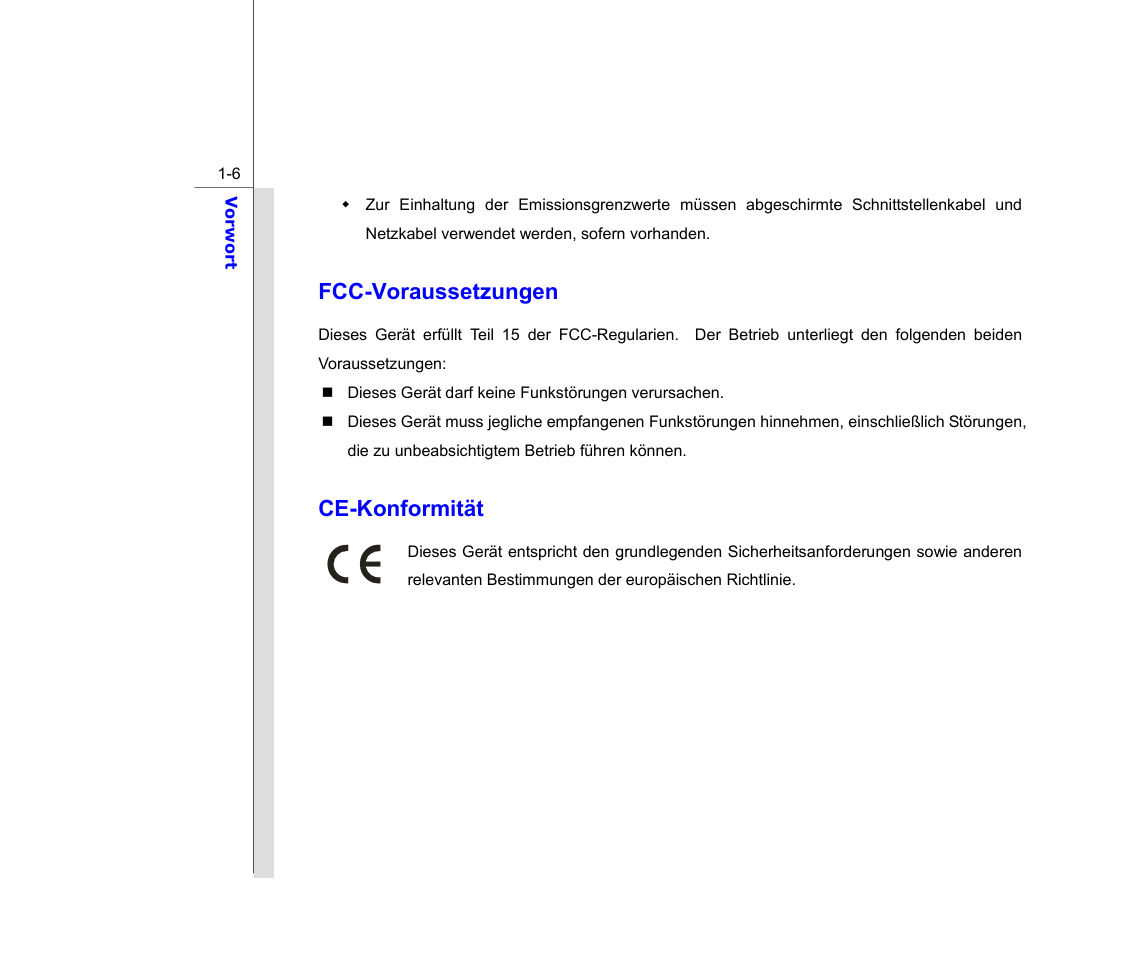 Fcc-voraussetzungen, Ce-konformität | chiliGREEN MS1733 User Manual | Page 6 / 102